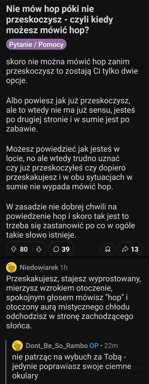 
    Nie mów hop