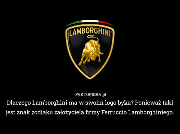 
    Dlaczego Lamborghini ma w swoim logo byka? Ponieważ taki jest znak zodiaku