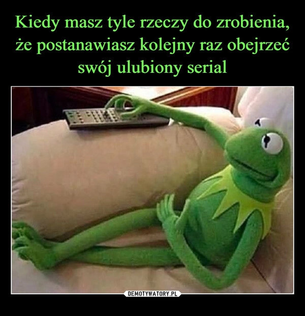 
    Kiedy masz tyle rzeczy do zrobienia,
że postanawiasz kolejny raz obejrzeć
swój ulubiony serial