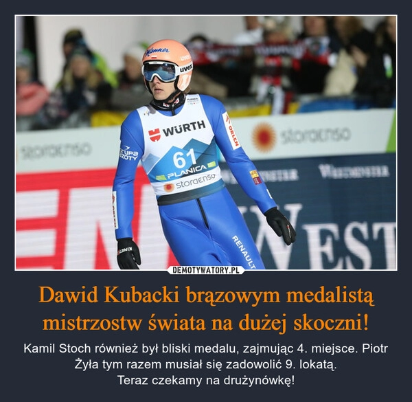 
    Dawid Kubacki brązowym medalistą mistrzostw świata na dużej skoczni!