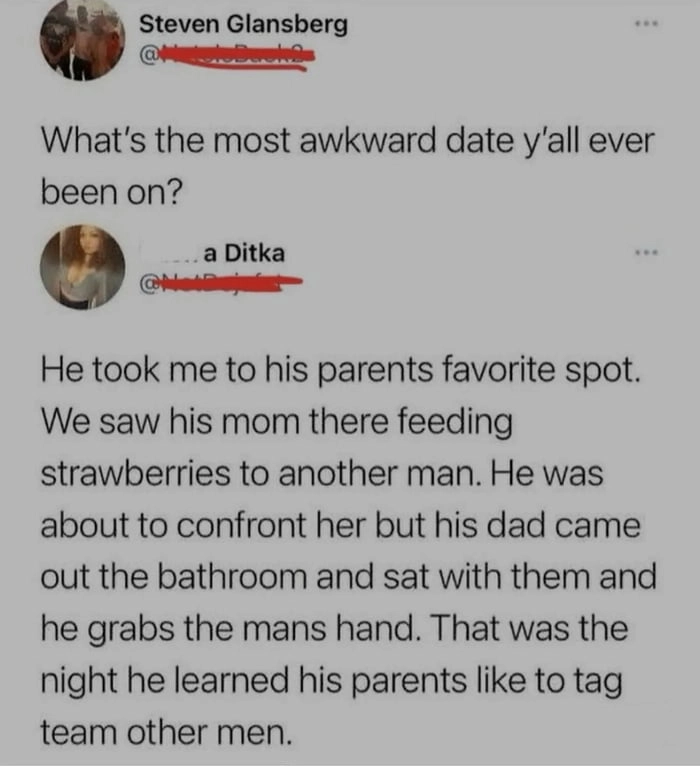 
    At least she's got something to talk about, when meeting the parents