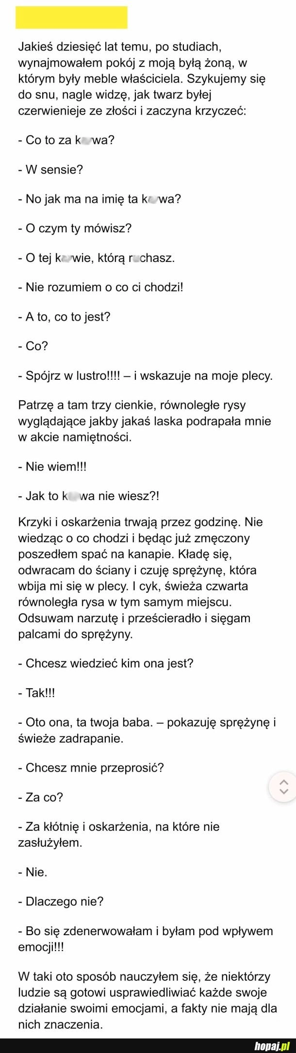 
    Przykra lekcja od życia