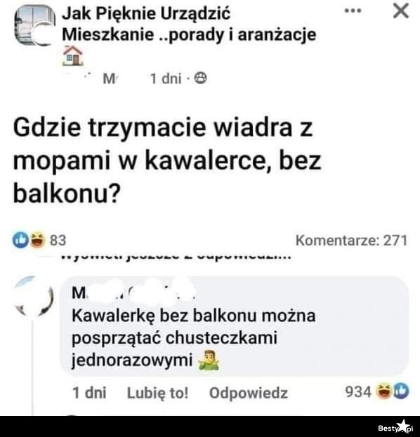 
    Wiadro z mopem w kawalerce 