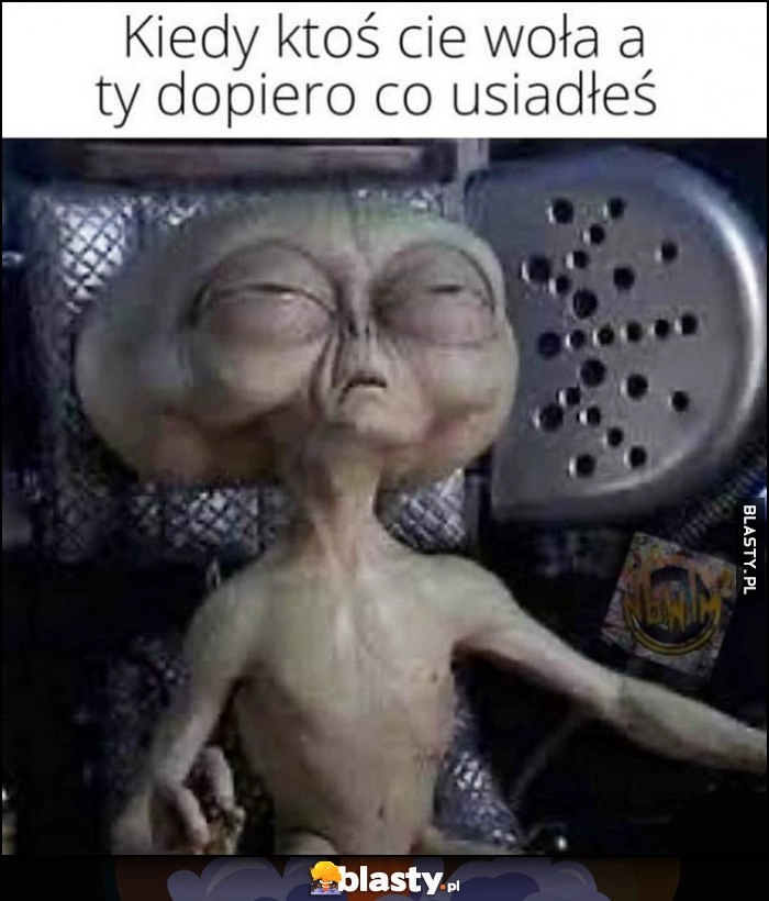 
    Kiedy ktoś cię woła a ty dopiero usiadłeś obcy alien