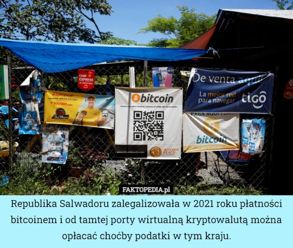 
    Republika Salwadoru zalegalizowała w 2021 roku płatności bitcoinem i od