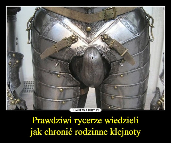 
    Prawdziwi rycerze wiedzieli
jak chronić rodzinne klejnoty