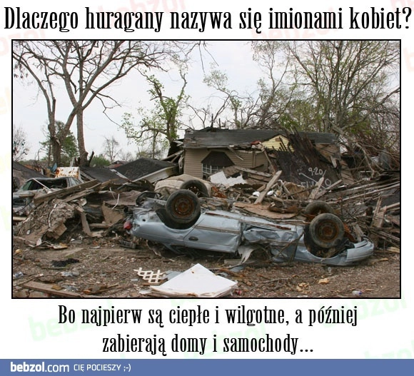 
    Dlaczego huragany nazywa się imionami kobiet?