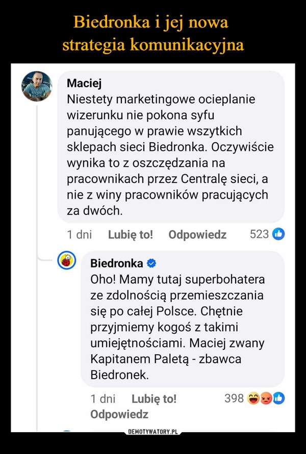 
    Biedronka i jej nowa 
strategia komunikacyjna