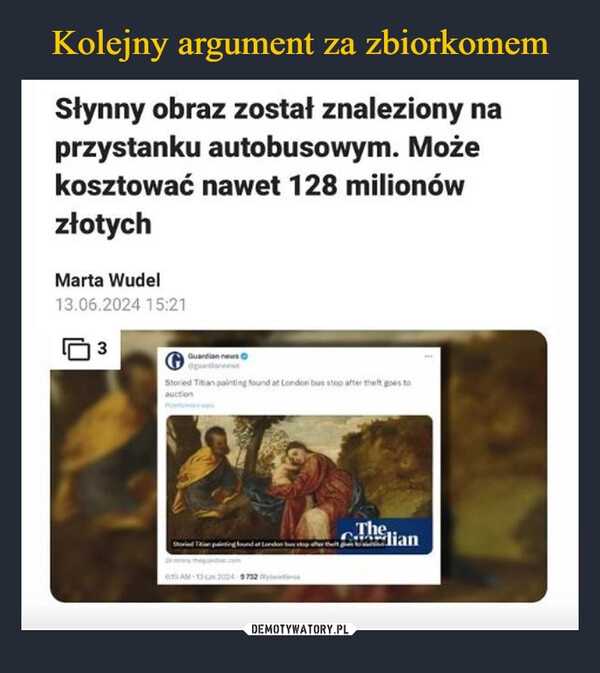 
    Kolejny argument za zbiorkomem