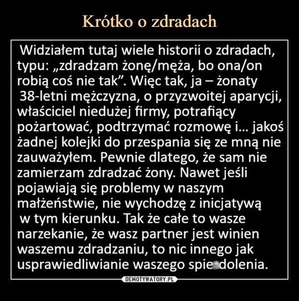 
    Krótko o zdradach