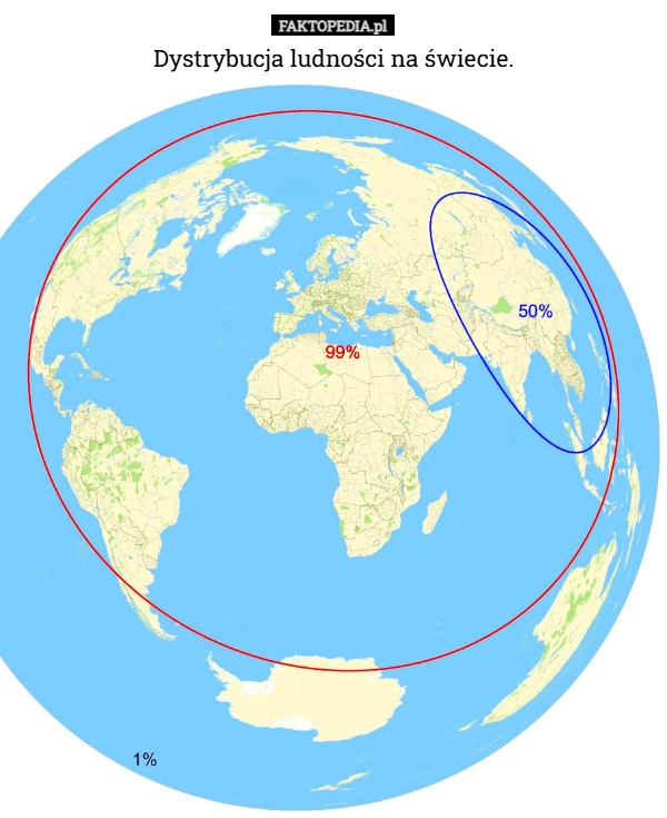
    Dystrybucja ludności na świecie.