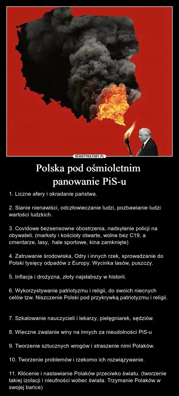 
    Polska pod ośmioletnim 
panowanie PiS-u