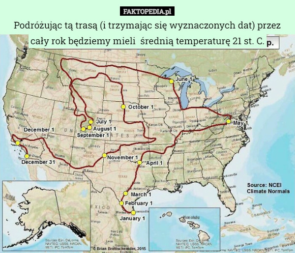 
    Podróżując tą trasą (i trzymając się wyznaczonych dat) przez cały rok będziemy