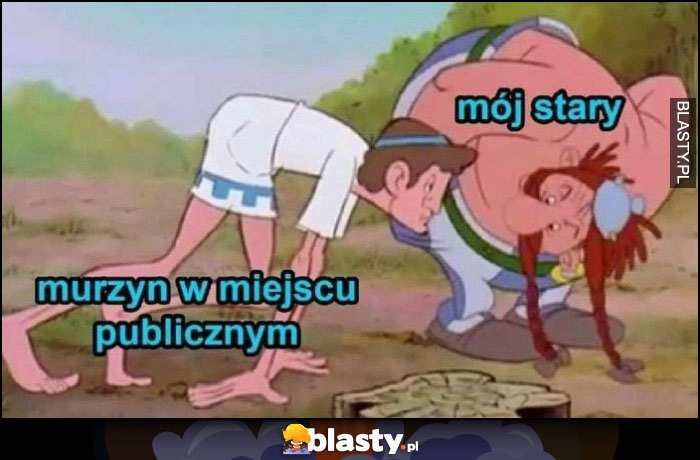 
    Mój stary vs murzyn w miejscu publicznym Obeliks przygląda mu się