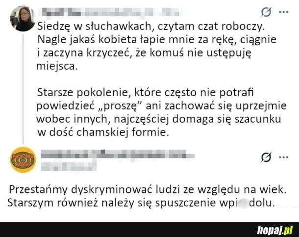 
    Starsze pokolenie i brak szacunku