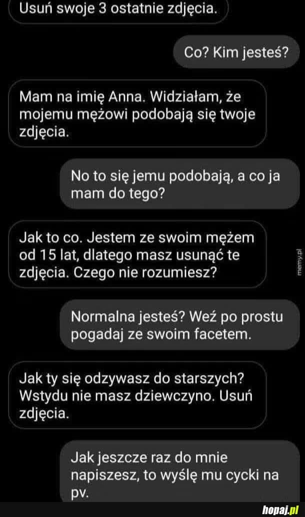 
    Na tych zdjęciach zapewne robila to czego ów zona nie robila od dawna... uśmiechała sie XD