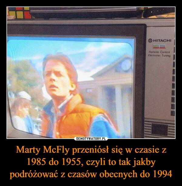 
    Marty McFly przeniósł się w czasie z 1985 do 1955, czyli to tak jakby podróżować z czasów obecnych do 1994