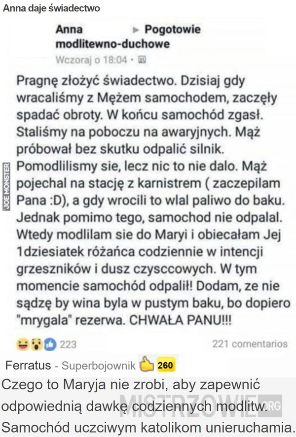 
    Anna daje świadectwo