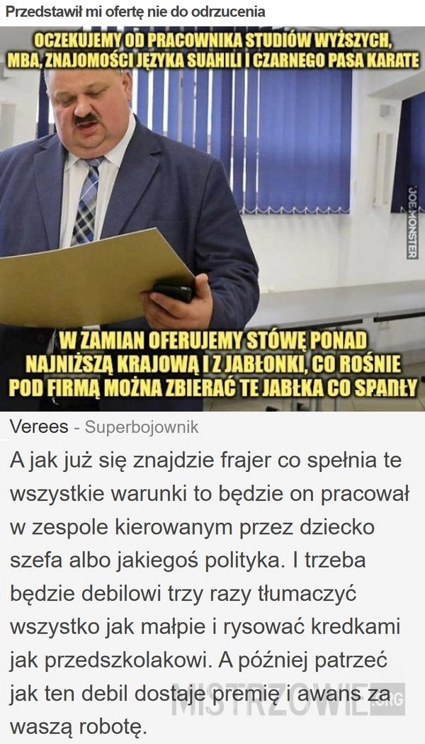 
    Przedstawił mi ofertę nie do odrzucenia