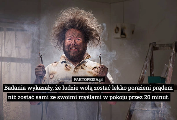 
    Badania wykazały, że ludzie wolą zostać lekko porażeni prądem niż zostać