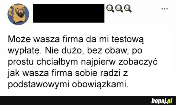 
    Testowa wypłata