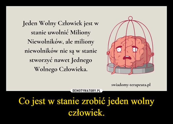 
    Co jest w stanie zrobić jeden wolny człowiek.