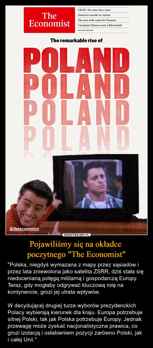 
    Pojawiliśmy się na okładce 
poczytnego "The Economist"