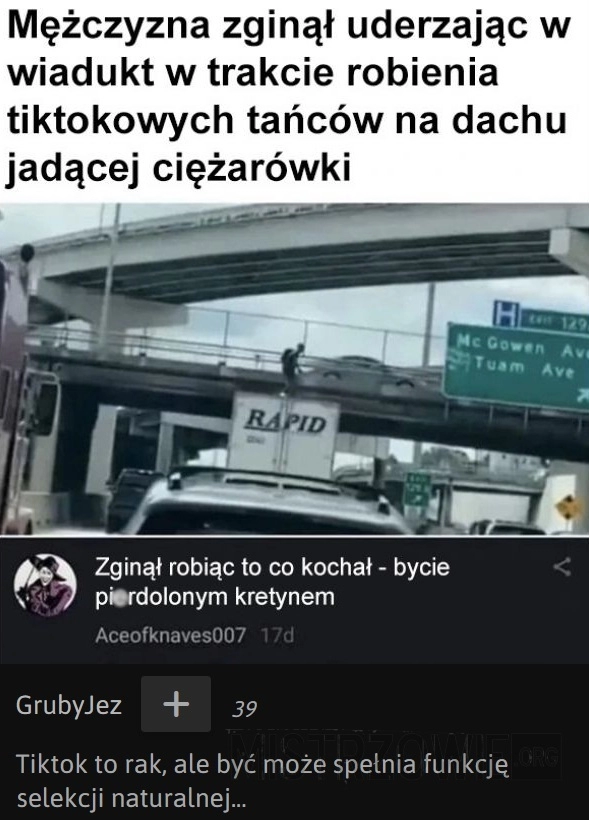 
    Zginął robiąc to co kochał