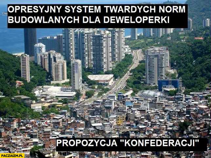 
    Opresyjny system twardych norm budowlanych dla deweloperki vs propozycja Konfederacji porównanie