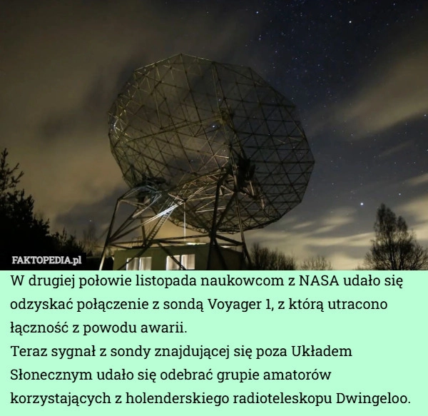 
    W drugiej połowie listopada naukowcom z NASA udało się odzyskać połączenie