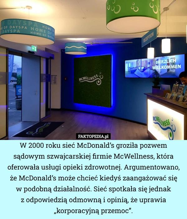 
    W 2000 roku sieć McDonald’s groziła pozwem sądowym szwajcarskiej firmie