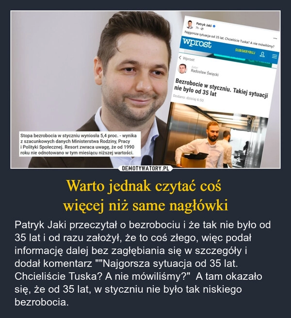 
    Warto jednak czytać coś 
więcej niż same nagłówki