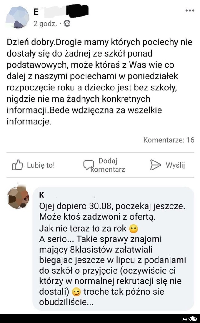 
    Szybkie pytanie przed początkiem roku szkolnego 