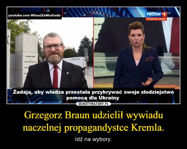 
    Grzegorz Braun udzielił wywiadu naczelnej propagandystce Kremla.