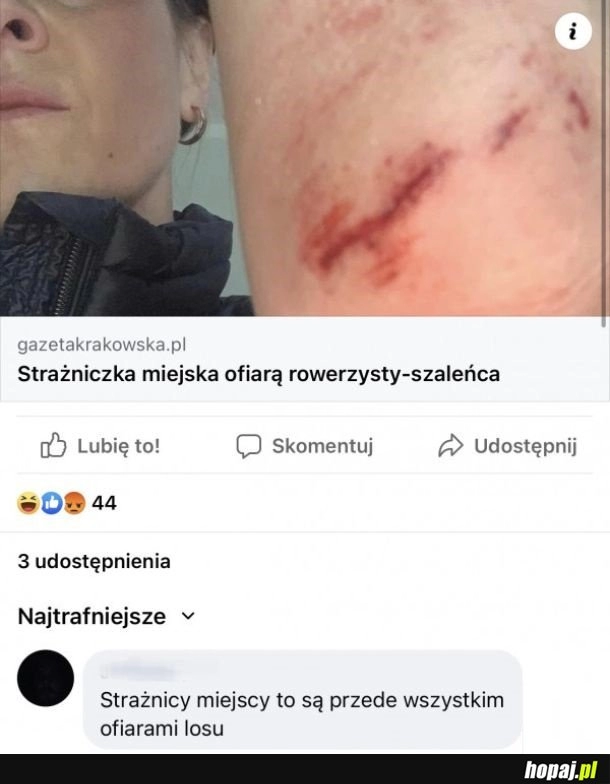 
    Ofiara rowerzysty-szaleńca