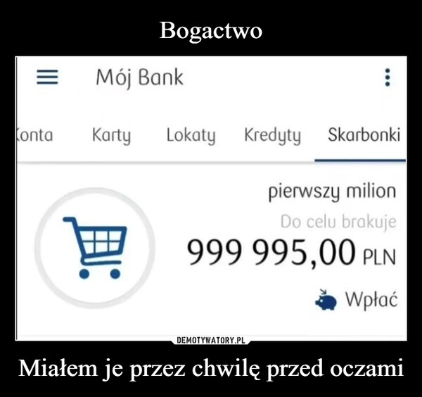 
    Bogactwo Miałem je przez chwilę przed oczami