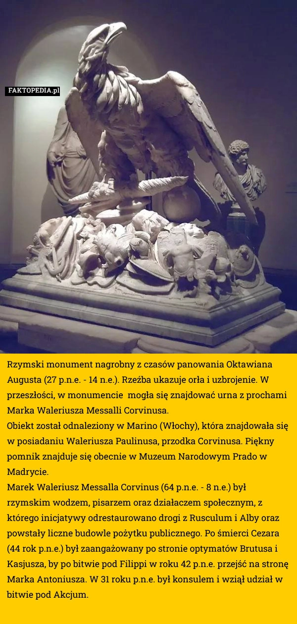 
    Rzymski monument nagrobny z czasów panowania Oktawiana