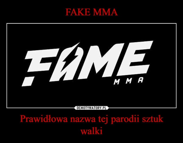 
    FAKE MMA Prawidłowa nazwa tej parodii sztuk walki