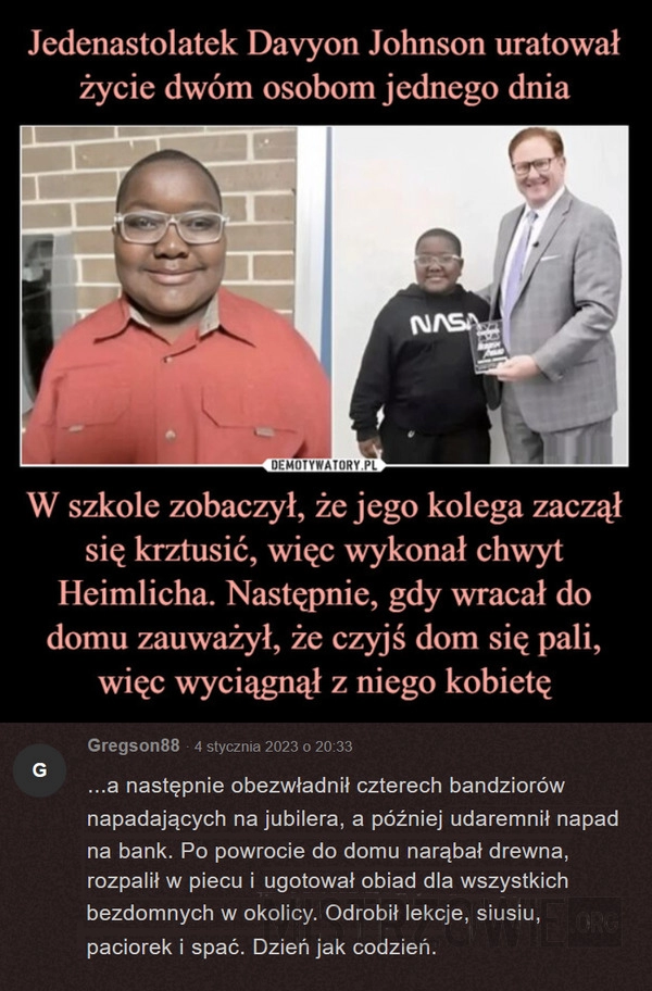 
    Dzielny jedenastolatek