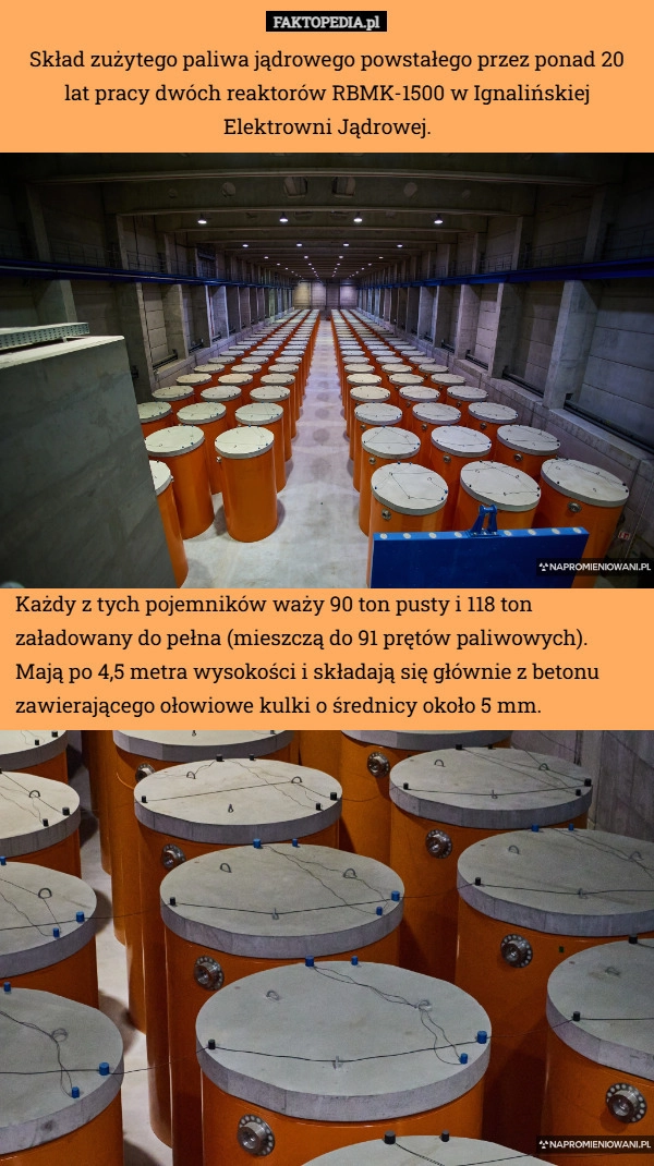 
    Skład zużytego paliwa jądrowego powstałego przez ponad 20 lat pracy dwóch