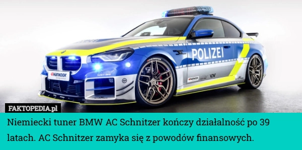 
    Niemiecki tuner BMW AC Schnitzer kończy działalność po 39 latach. AC Schnitzer