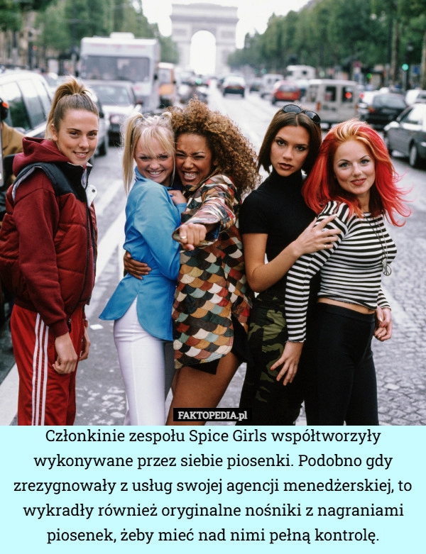 
    Członkinie zespołu Spice Girls współtworzyły wykonywane przez siebie piosenki.