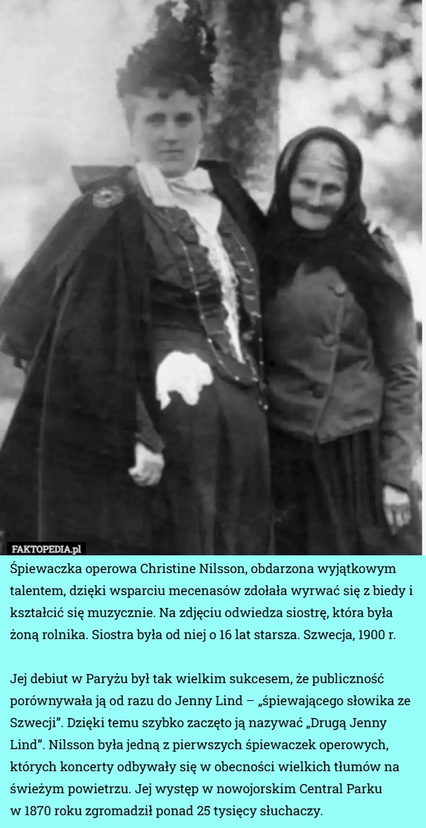 
    Śpiewaczka operowa Christine Nilsson, obdarzona wyjątkowym talentem, dzięki...