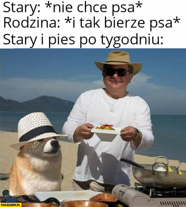 
    Stary: nie chce psa, rodzina: i tak bierze psa, stary i pies po tygodniu Makłowicz