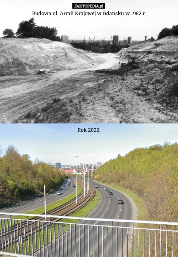 
    Budowa ul. Armii Krajowej w Gdańsku w 1982 r.