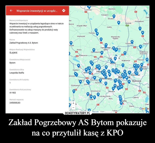 
    Zakład Pogrzebowy AS Bytom pokazuje na co przytulił kasę z KPO