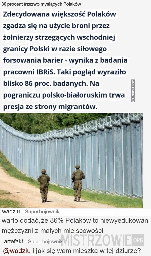 
    86 procent trzeźwo myślących Polaków