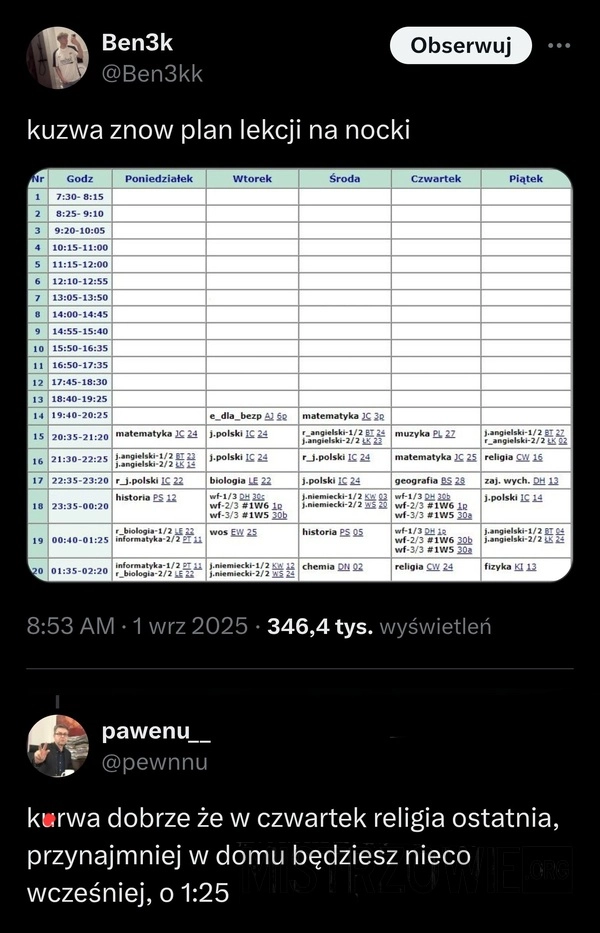 
    Plan lekcji