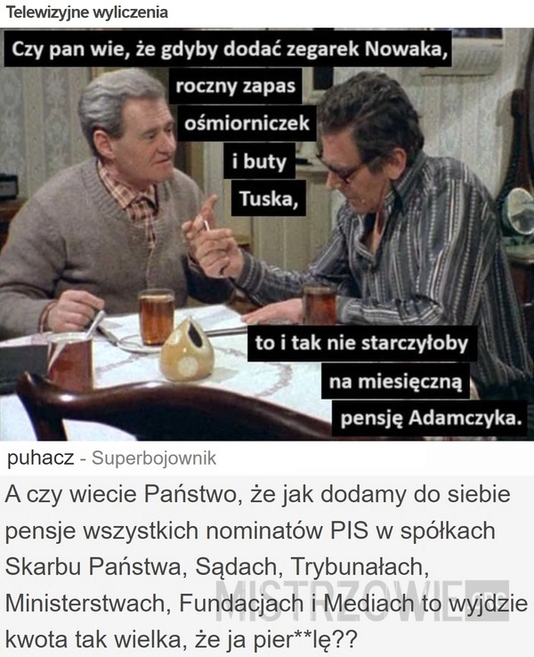 
    Telewizyjne wyliczenia