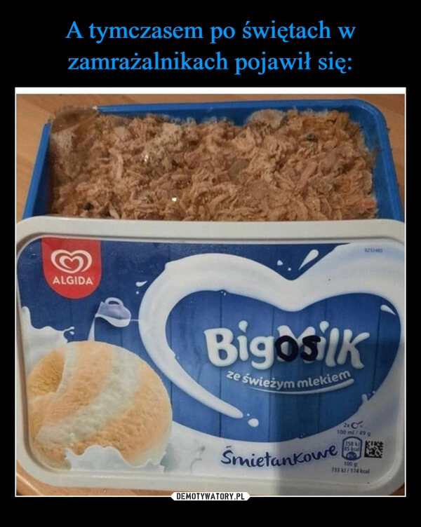 
    A tymczasem po świętach w zamrażalnikach pojawił się: